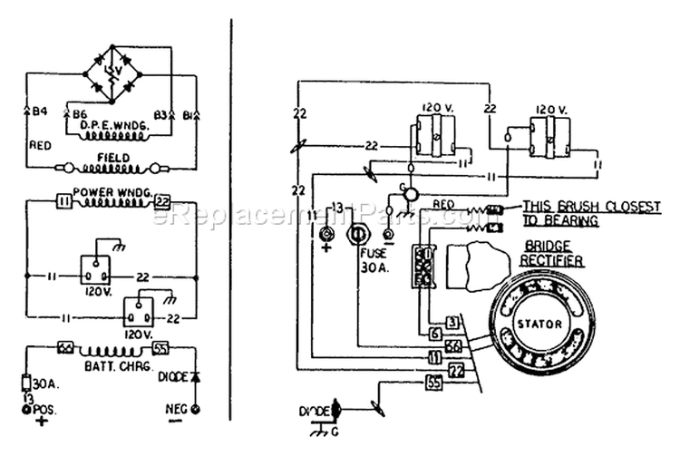 Page C Diagram and Parts List for 8761-1  Briggs and Stratton Generator